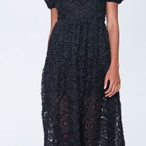 Embellished Ruffles Midi Dress